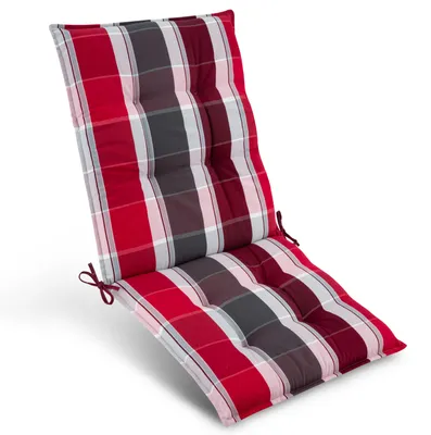 Immagine prodotto di Beautissu Premium Sedia a schienale basso Sun-NL, 100x50 cm, a strisce rosse e antracite