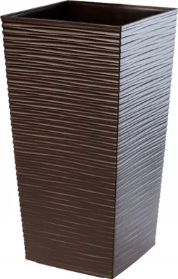 Produktbild von KADAX Blumentopf aus Kunstsoff "Tuluza", Blumenkübel, Pflanztopf, mit Einsatz, quadratisch, 35 cm, Mokka