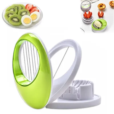 Imagen del producto de Cortador de huevos de acero inoxidable, versátil para frutas y alimentos blandos, apto para lavavajillas
