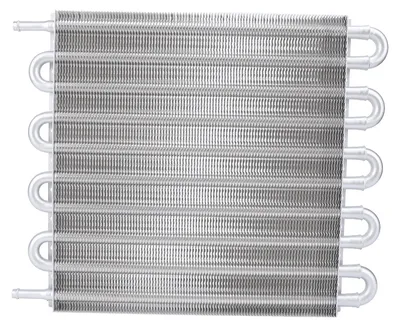 Image de Refroidisseur d'huile de transmission à 10 rangées, 395 mm, en aluminium, kit de refroidisseur d'huile moteur optimisant le rendement énergétique, pour conduite de refroidissement de transmission de 5/16 pouces, couleur argent