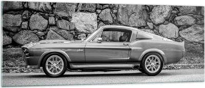 Produktbild von Bilder auf glas - Einteilig - Auto Ford Mustang - 140x50cm - Glasbilder - Wandbilder - Bilder - zum Aufhängen bereit - Wanddekoration aus Glas - Glas Bilder - Wandbild auf Glas - GAB140x50-5011