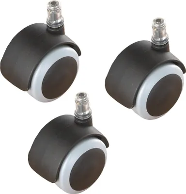 Produktbild von Set3 3 Rollen schwarz für harten Untergrund Stift Ø 8 mm