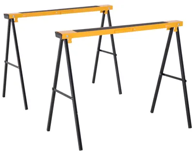 Productafbeelding van Set van 2 werkbanken, knutselstandaards, draagvermogen tot 250 kg, metaal, geel