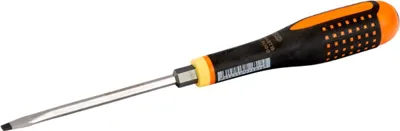 Produktbild von Bahco ERGO Schraubendreher für Schlitzschrauben mit durchgehender Klinge und schlagfestem Griff, 1,2 mm x 6,5 mm x 125 mm