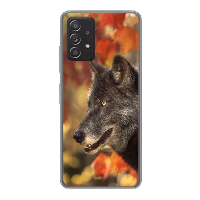 Produktbild von MuchoWow® Handyhülle Schutzhülle Hülle für Samsung galaxy a73 Wolf - Nahaufnahme - Blätter Silikon Softcase Handy Hülle - Handyhülle