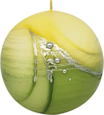 Produktbild von Kugelkerze "Design Adila" gelb/grün Ø 100 mm