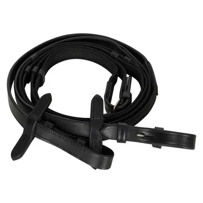 Image de Imperial Riding Rênes en cuir IRHAnti Slip Grip Rênes noires One Size