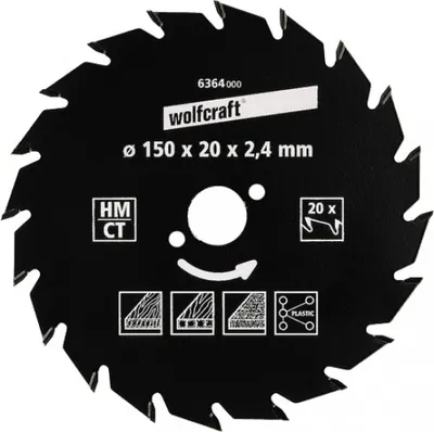 Image de wolfcraft 1 lame de scie circulaire HM, 22 dents ø184mm
