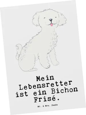 Produktbild von Mr. & Mrs. Panda Postkarte Bichon Frisé Lebensretter - Weiß - Geschenk, Postkarten, Ansichtskarten, Ansichtskarte, Fotokarte, Grußkarte