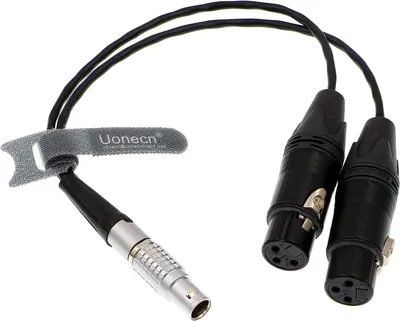 Zdjęcie produktu dla Kabel rozgałęziający, 10-pinowy złącze do podwójnego 3-pinowego złącza XLR (gniazdo). Długość: 30 cm