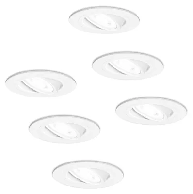 Produktbild von hoftronic LED Einbaustrahler 4W 345lm 6500K Dimmbar Schwenkbar Weiß 6er Set
