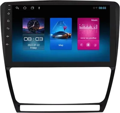 Immagine prodotto di Autoradio con Bluetooth e CarPlay per Skoda Octavia II (2008-2013) – Compatibile con Apple e Android – Impianto stereo – Sistema di navigazione – 1 GB/16 GB