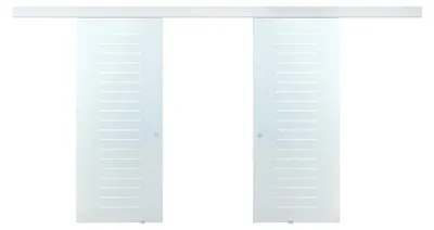 Produktbild von Doppelschiebetür - 2 x H 205 × L 83 cm - Gehärtetes Glas - ASTANA