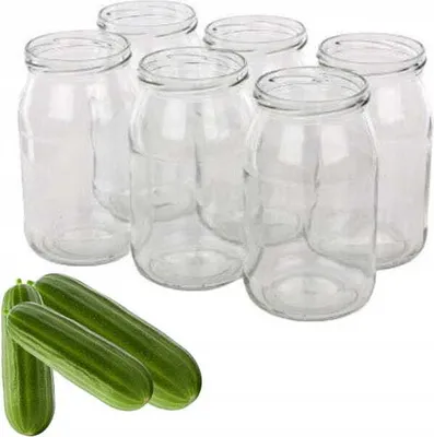Produktbild von Gurkeneinmachgläser 6 Stück 900 ml 6 Haken