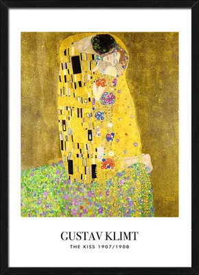 Produktbild von Gerahmtes Bild Klimt Der Kuss 53x73 cm