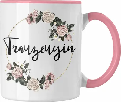 Produktbild von Trendation - Beste Trauzeugin Tasse Geschenk Frau Danke Geschenke Trauzeugin Dankeschön (Rosa)