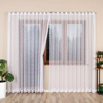 Produktbild von BOGUMIŁA - Fertiger Jacquardvorhang mit geradem Saum - 300x250 cm - weiß