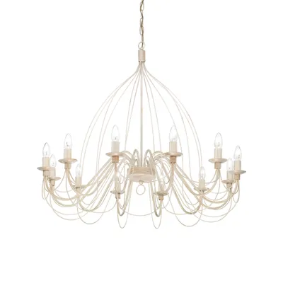 Produktbild von Shabby Chic-Provençal Kronleuchter Gericht Metall Weiß 12 Lichter E14