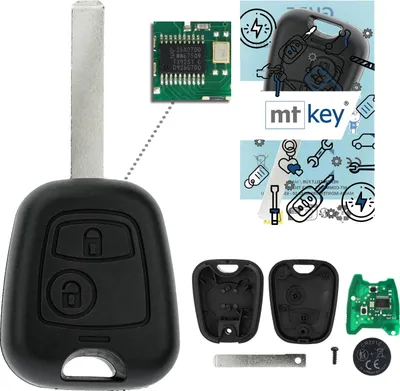 Produktbild von MT-KEY Funk Schlüssel VA2 VA6 434MHZ PCF7961 ASK kompatibel mit Peugeot Partner II 2008-2017 433MHZ Funk Fernbedienung