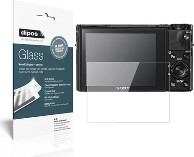 Produktbild von 2x Schutzfolie für Sony Cyber-Shot DSC-RX 100V - Anti-Shock 9H Folie dipos Glass Kunststoffglas