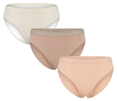 Immagine prodotto di Confezione da 3 slip da donna in cotone BOSS con elastico in vita e logo 50510016