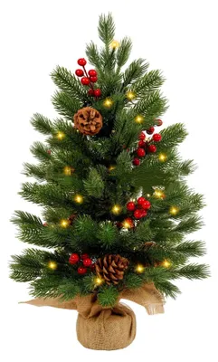 Produktbild von Künstlicher Weihnachtsbaum 45 cm - Mit Licht - Kleiner Tischweihnachtsbaum - Mini Christbaum als Weihnachtsdeko für Tisch, Schreibtisch und Zuhause