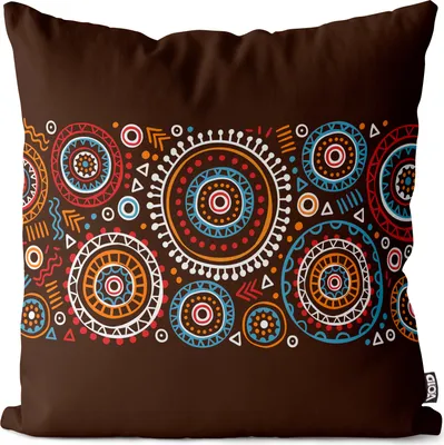 Produktbild von VOID Kreise Dekor Afrika Ethno Kissenbezug Kissenhülle sofa couch wohnzimmer dekoration wasserfest Outdoor Garten Kissen bezug deko