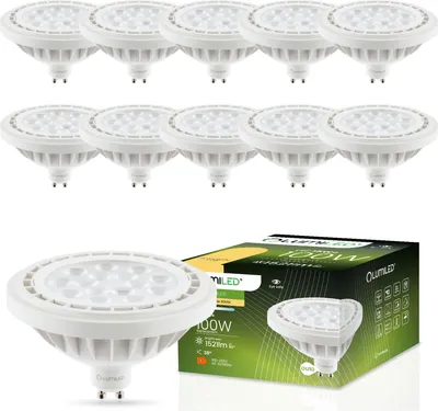 Produktbild von LUMILED LED-Leuchtmittel 10er Set ES111 GU10 Fassung 230V 15W (Entspricht 100 Watt) Warmweiß 3000K 38° weiß 1521 lm Lampen Reflektor