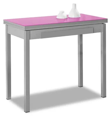 Küchentisch Buchform, Glas, Fuchsia, 80x40 cm