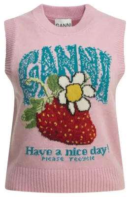 Produktbild von Ganni Pullover aus Wolle in Mehrfarbig