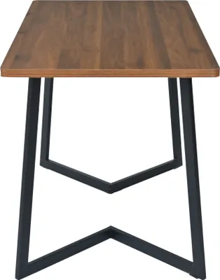 Produktbild von Sweiko 117x68cm Esstisch,(1-St), Gestell aus MetallRechteckiger Esstisch,  Holzmaserung Küchentisch mit Metallbeinen für Esszimmer Wohnzimmer,  Schwarz /Walnussfarbe