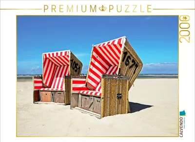 Produktbild von CALVENDO Puzzle Strandkörbe 2000 Teile Puzzle quer | 2000 Teile Lege-Größe 90x67cm Foto-Puzzle für glückliche Stunden