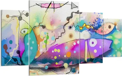 Produktbild von Bild auf Leinwand - Leinwandbild - Fisch Abstraktion - 160x90cm - Wand Bild - Wanddeko - Wandbilder - Leinwanddruck - Bilder - Kunstdruck - Wanddekoration - Leinwand bilder - Wandkunst - DL160x90-4096