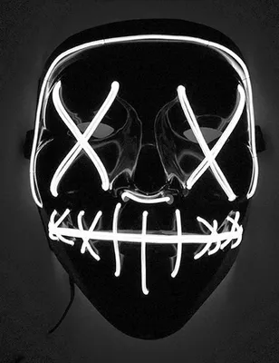 Obrázek produktu pro LED maska Murder Night Halloween maska černobílá - jedna velikost