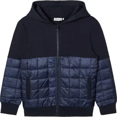 Produktbild von Name It Jungen Kapuzensweatshirt marine mit Reißverschluss 134/140