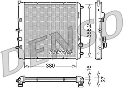 Produktbild von DENSO DRM07003 Kühler Wasserkühler Motorkühler passend für PEUGEOT 207 (WA, WC) 207 CC (WD) 208 I Schrägheck (CA, CC) 207 SW (WK) für CITROËN C3 II