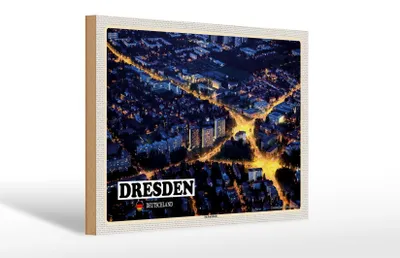 Produktbild von Holzschild Städte Dresden Deutschland Südvorstadt 30x20cm
