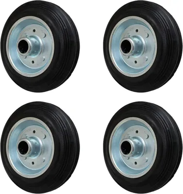 Produktbild von 4 Stück 125 mm Vollgummiräder für Transportrollen
