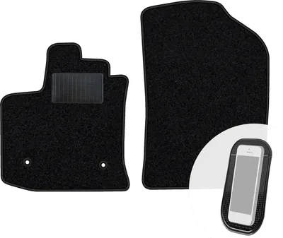 Produktbild von moto-MOLTICO Vorne Fußmatten Auto Velours Autoteppiche Schwarz Automatten Set 2-teilig passend für Dacia Dokker 2012-2022