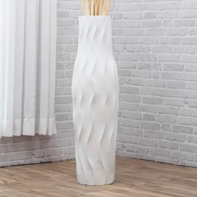 Vase 85 cm aus Mangoholz für Pampasgras & Trockenblumen