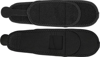 Two black wristbands shown from a top-down perspective, one above the other.