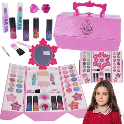 Zdjęcie produktu dla Kuferek Kosmetyków Paznokcie Makijaż Make Up Zestaw Dla Dziewczynek Duży