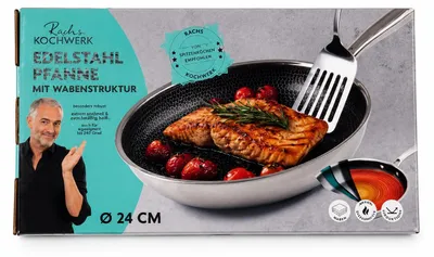 Obrázek produktu pro Pánev Rachs KOCHWERK z nerezové oceli s voštinovou strukturou Ø24cm, nepřilnavá, pro všechny typy varných desek