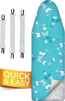 Produktbild von smart&gentle Bügelbrettbezug – Baumwolle mit Thermoreflexion – Türkis / 150x50cm