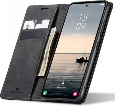 Image de SPACECASE Etui portefeuille à rabat pour Galaxy S23 FE Noir