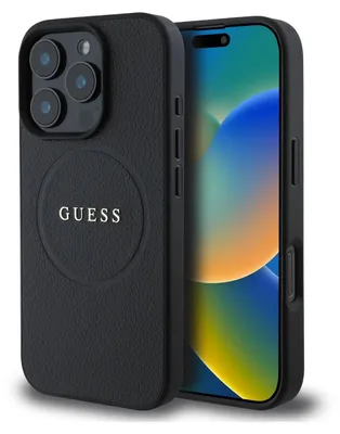 Produktbild von Guess, MagSafe Schutzhülle für iPhone 16 Pro Max mit strukturiertem Design, Schwarz