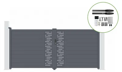 Produktbild von Flügeltor elektrisch 3,5m ARLBERG H.160cm + Drehtorantrieb HICKER B200