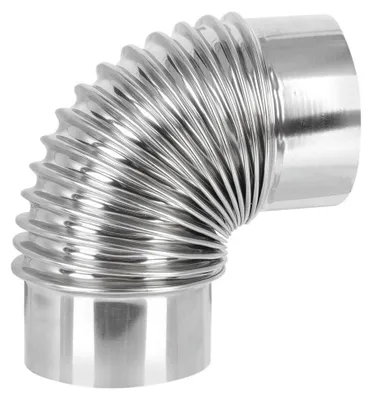 Immagine prodotto di Tubo di scarico da 110 mm - Curva a 90 gradi - Uscita in acciaio inossidabile - Condotto per fumo del camino - Installazione semplice - Ventilazione ottimale