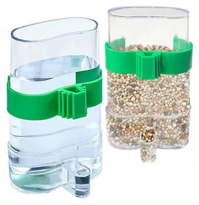 Produktbild von 2 automatische Futterstellen für Vögel, Futter- und Wasserbehälter für Vogelkäfige
