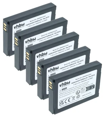 Produktbild von vhbw 5x Akku Ersatz für Pax IS524, IS133 für Barcodescanner POS (1750 mAh, 7,4 V, Li-Ion)